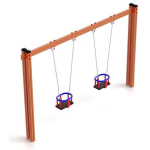 The Double Wooden Baby Swing